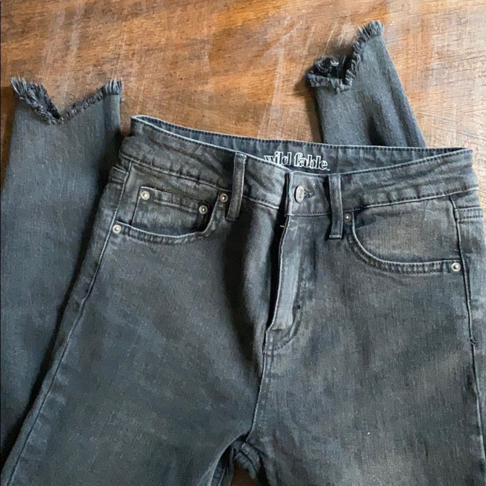 Dark wash ripped jeans